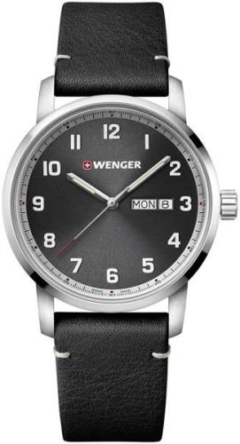 Wenger 99999 Herreklokke 01.1541.116 Sort/Lær Ø42 mm