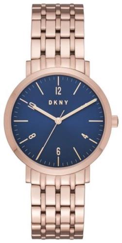 DKNY Dress Dameklokke NY2611 Blå/Rose-gulltonet stål Ø36 mm