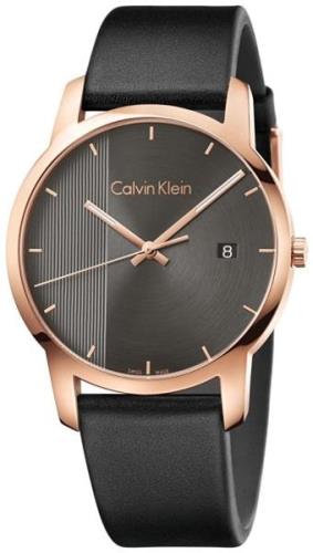 Calvin Klein City Herreklokke K2G2G6C3 Sort/Lær Ø43 mm