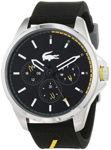 Lacoste Capbreton Herreklokke 2010978 Sort/Gummi Ø49 mm