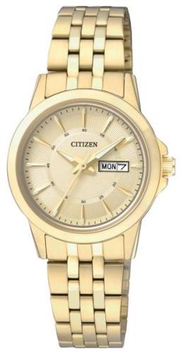 Citizen Dress Dameklokke EQ0603-59P Gulltonet/Gulltonet stål Ø28 mm