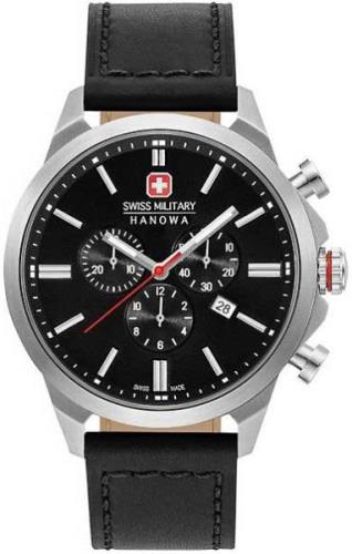 Swiss Military Hanowa Herreklokke 06-4332.04.007 Sort/Lær Ø45 mm