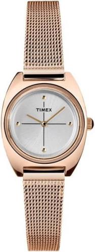 Timex Dameklokke TW2T37800 Sølvfarget/Rose-gulltonet stål Ø24 mm