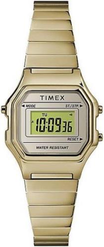 Timex Dameklokke TW2T48000 LCD/Gulltonet stål