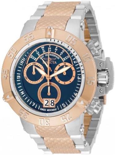 Invicta 99999 Herreklokke 31884 Blå/Rose-gulltonet stål Ø50 mm