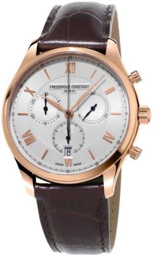 Frederique Constant Classics Herreklokke FC-292MV5B4 Sølvfarget/Lær