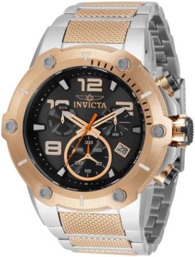 Invicta Speedway Herreklokke 33282 Sort/Rose-gulltonet stål Ø51.5 mm