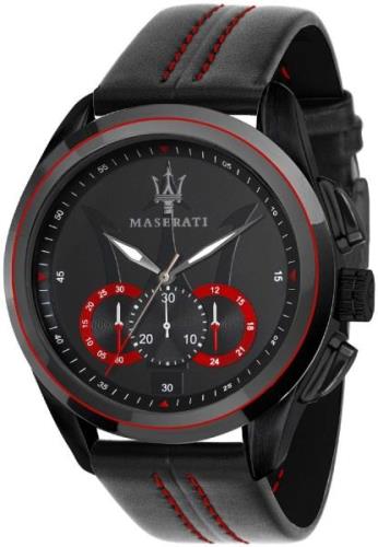 Maserati Traguardo Herreklokke R8871612023 Sort/Lær Ø45 mm