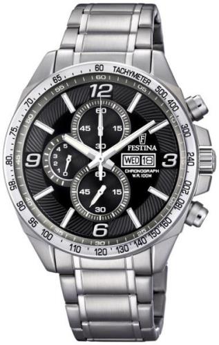 Festina 99999 Herreklokke F6861-4 Sort/Stål Ø45 mm