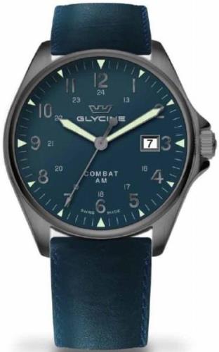 Glycine Combat 6 GL0299 Blå/Lær Ø43 mm