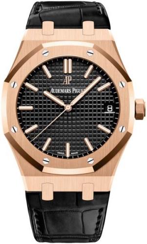 Audemars Piguet Royal Oak Herreklokke 15500OR.OO.D002CR.01 Sort/Lær