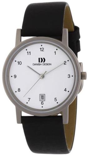 Danish Design Classic Herreklokke 3316033 Hvit/Lær Ø35 mm