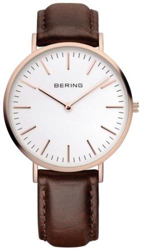 Bering Classic Herreklokke 13738-564 Hvit/Lær Ø38 mm