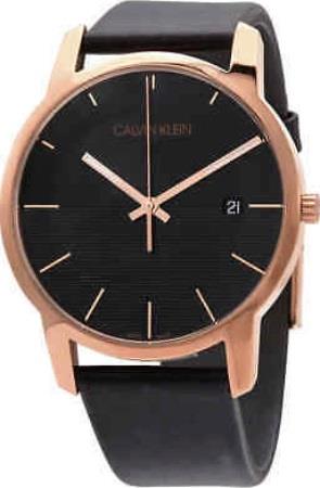 Calvin Klein City Herreklokke K2G2G6CZ Sort/Lær Ø43 mm