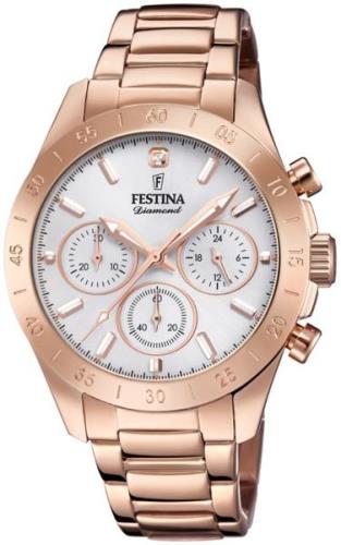 Festina 99999 Dameklokke F20399-1 Hvit/Rose-gulltonet stål Ø39 mm