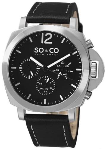 So & Co New York SoHo Herreklokke 5022.1 Sort/Lær