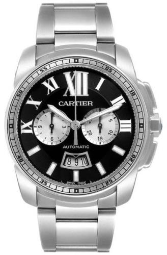 Cartier Calibre de Cartier Herreklokke W7100061 Sort/Stål Ø42 mm