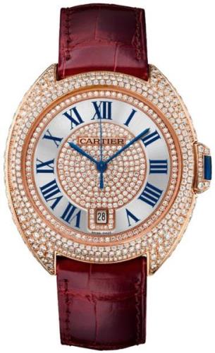 Cartier Cle De Cartier Dameklokke WJCL0037 Sølvfarget/Lær Ø40 mm