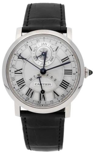 Cartier Rotonde De Cartier Herreklokke W1556218 Sølvfarget/Lær