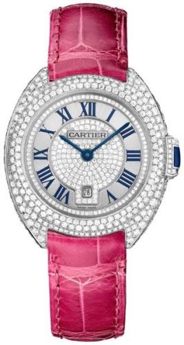 Cartier Cle De Cartier Dameklokke WJCL0017 Sølvfarget/Lær Ø31 mm