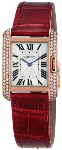 Cartier Tank Anglaise Dameklokke WT100029 Sølvfarget/Lær