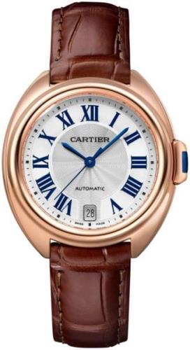 Cartier Cle De Cartier Dameklokke WGCL0013 Sølvfarget/Lær Ø35 mm