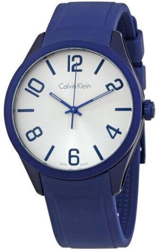 Calvin Klein Color Herreklokke K5E51XV6 Sølvfarget/Gummi Ø40 mm