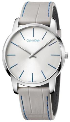 Calvin Klein City Herreklokke K2G211Q4 Sølvfarget/Lær Ø43 mm