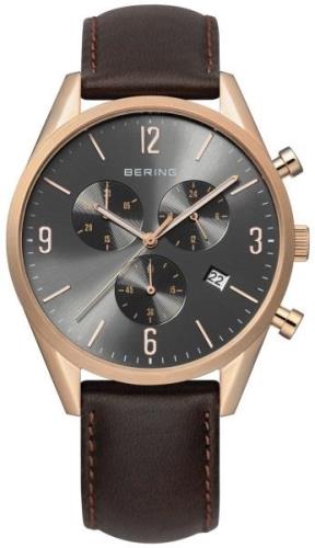 Bering Classic Herreklokke 10542-562 Grå/Lær Ø42 mm