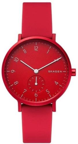 Skagen Aaren Dameklokke SKW2765 Rød/Gummi Ø36 mm