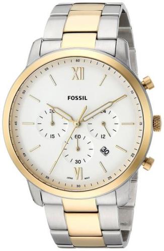 Fossil Neutra Chronograph Herreklokke FS5385 Hvit/Gulltonet stål