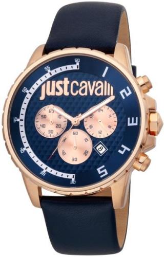 Just Cavalli 99999 Herreklokke JC1G063L0235 Blå/Lær Ø44 mm