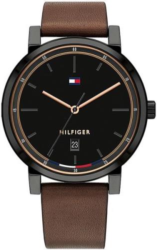 Tommy Hilfiger Dressed Up Herreklokke 1791736 Sort/Lær Ø43 mm