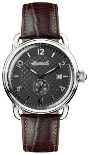 Ingersoll The New England Herreklokke I00801 Sort/Lær Ø44 mm