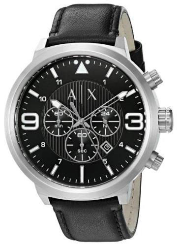 Armani Exchange ATLC Herreklokke AX1371 Sort/Lær Ø49 mm