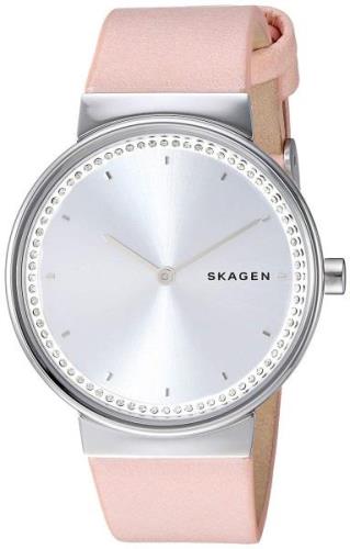 Skagen 99999 Dameklokke SKW2753 Sølvfarget/Lær Ø34 mm