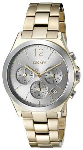 DKNY Chronograph Dameklokke NY2452 Sølvfarget/Gulltonet stål Ø37 mm