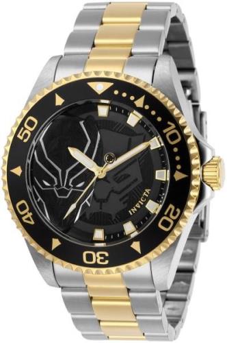 Invicta Marvel Herreklokke 29687 Sort/Gulltonet stål Ø44 mm