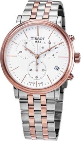 Tissot Carson Herreklokke T122.417.22.011.00 Hvit/Rose-gulltonet