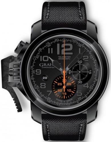 Graham Chronofighter Oversize Herreklokke 2CCAU.B01A Sort/Tekstil