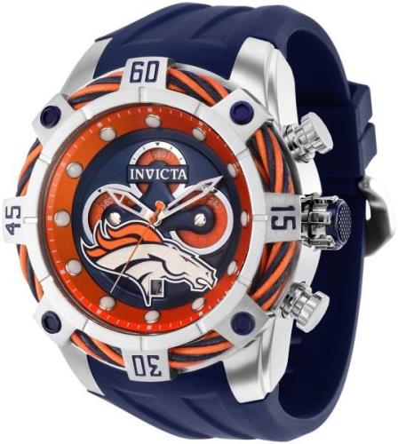 Invicta Herreklokke 35822 Nfl Blå/Gummi Ø52 mm