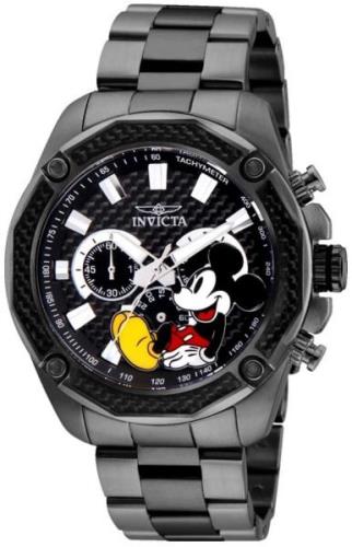 Invicta Herreklokke 27360 Disney Sort/Stål Ø48 mm