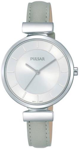 Pulsar Dameklokke PH8415X1 Sølvfarget/Lær Ø30 mm