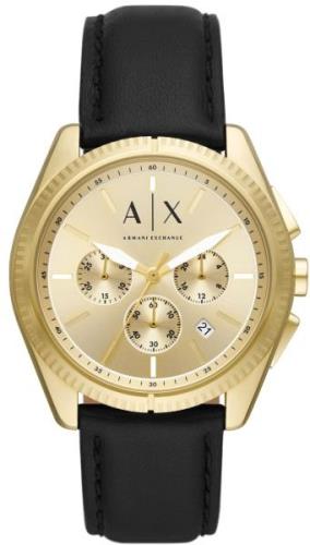 Armani Exchange Herreklokke AX2861 Giacomo Gullfarget/Lær Ø43 mm