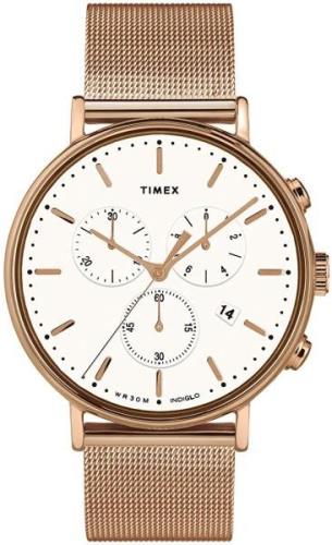 Timex TW2T37200 Hvit/Rose-gulltonet stål Ø41 mm