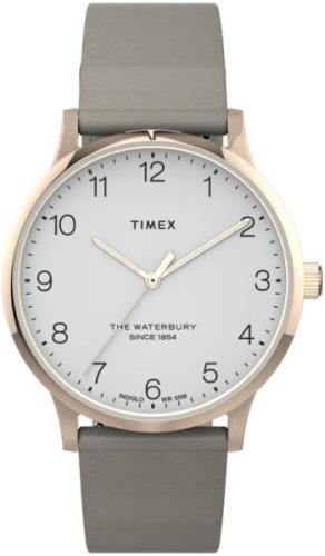 Timex Dameklokke TW2T75000 The Waterbury Hvit/Lær Ø36 mm