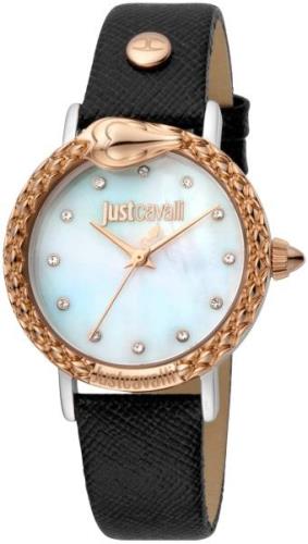 Just Cavalli Dameklokke JC1L124L0045 Hvit/Lær Ø34 mm