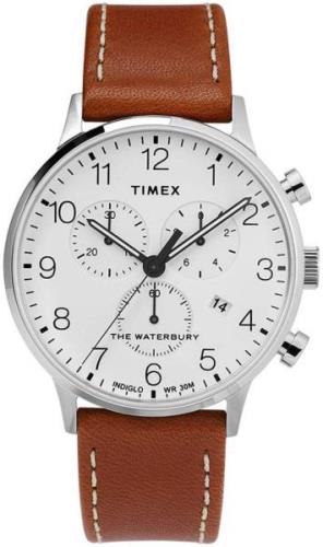 Timex Herreklokke TW2T28000 Hvit/Lær Ø40 mm