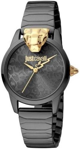 Just Cavalli Dameklokke JC1L220M0265 Glam Chic Sort/Stål Ø32 mm