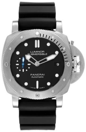 Panerai Herreklokke PAM00682 Luminor Submersible Sort/Gummi Ø42 mm